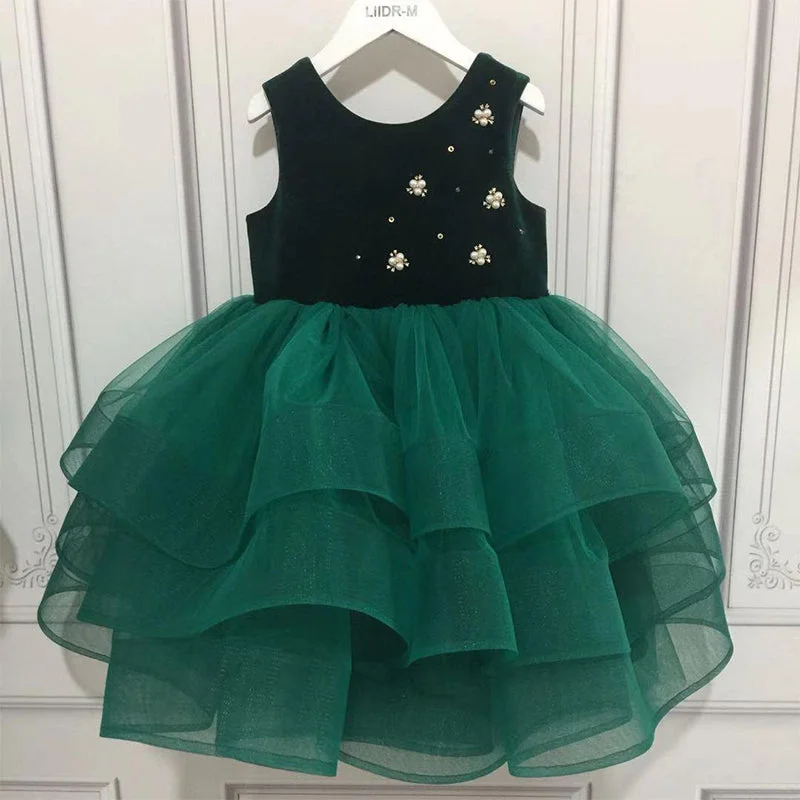 prom dresses with detachable sleevesToddler prom Dress Little Girl Communion Pageant Mesh Bow Puffy Princess Dress