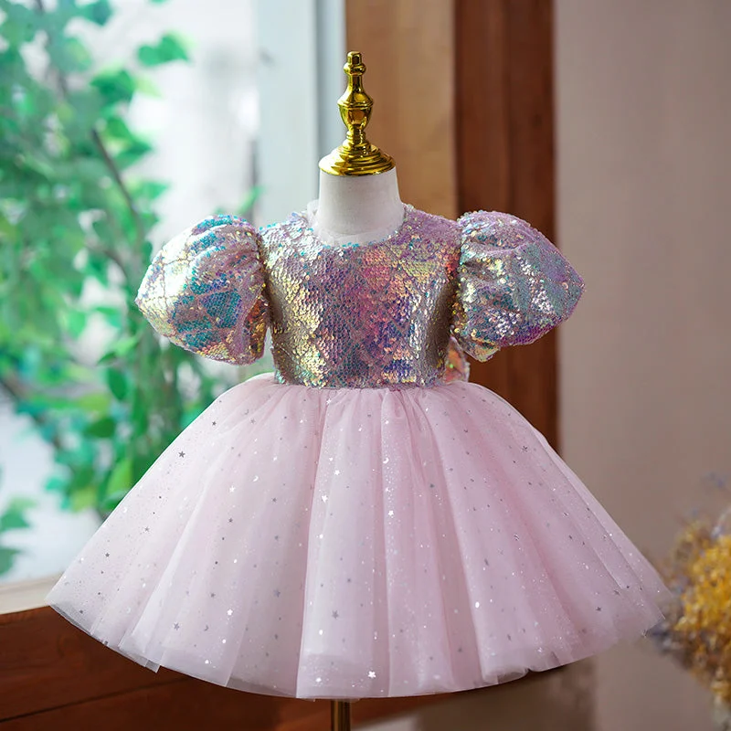 prom dresses with sequin detailingCute Girls  Prom Dress Sequins Toddler Pageant Birthday Princess Dress