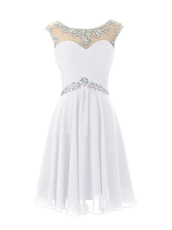 budget-friendly prom dressesA Line Short Round Neckline Prom Dresses 2015, Short Graduation Dresses 2015, Short Formal Dresses, Cocktail Dresses, Homecoming Dresses