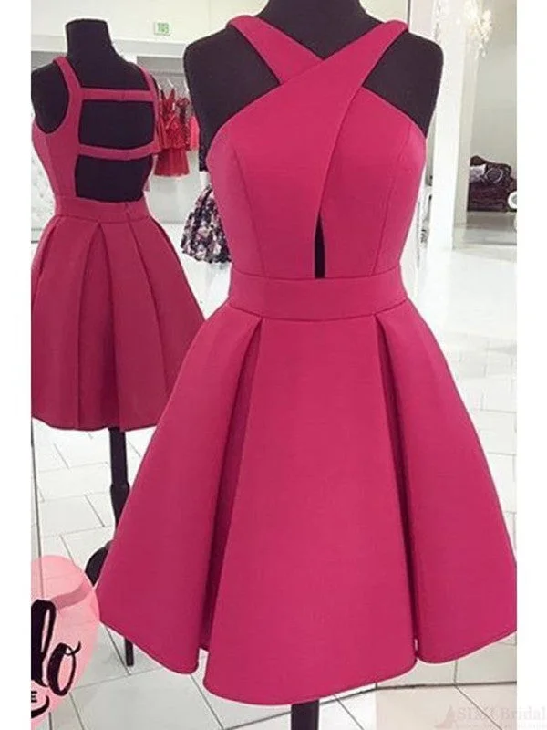 prom dresses for pear shapesSpecial Dark Red Short Prom Dresses, Dark Red Homecoming Dresses