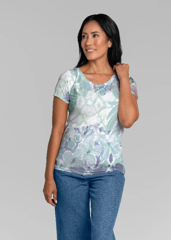 women's tops for those who want to stay warm and stylish during colder weatherBali Minty Blue (17291) ~ Short Sleeve Scoop Shirt