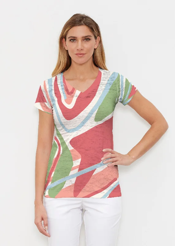 women's tops for those who want to add a touch of elegance and sophistication to their everyday wearBoomerang (17292) ~ Signature Cap Sleeve V-Neck Shirt