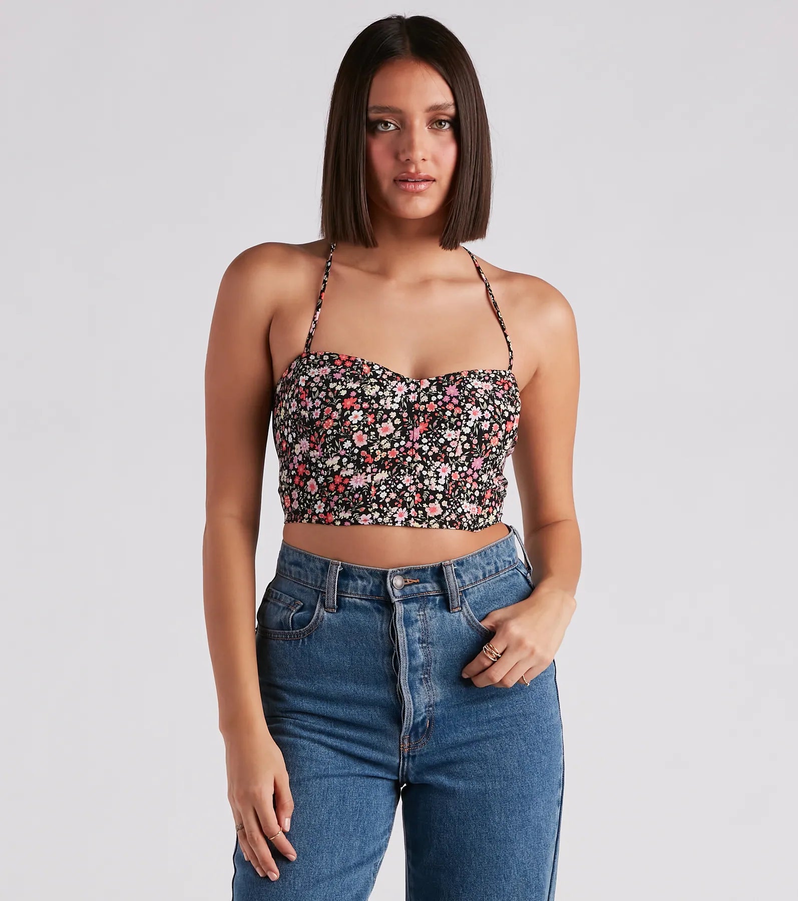 women's stylish topsSpring Blooms Ditsy Floral Crop Top