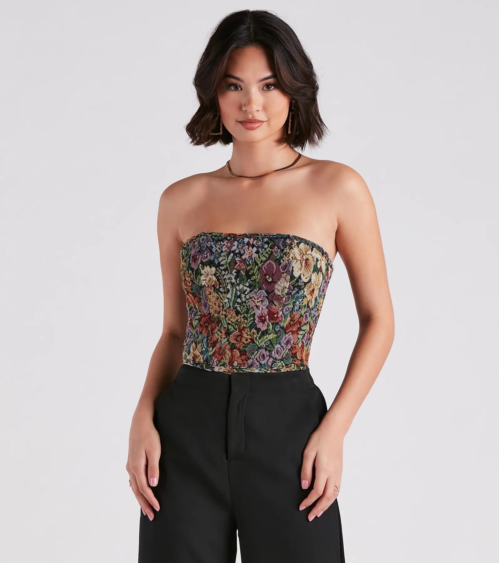 women's tops with floral printsNot Your Grandma's Floral Corset Top