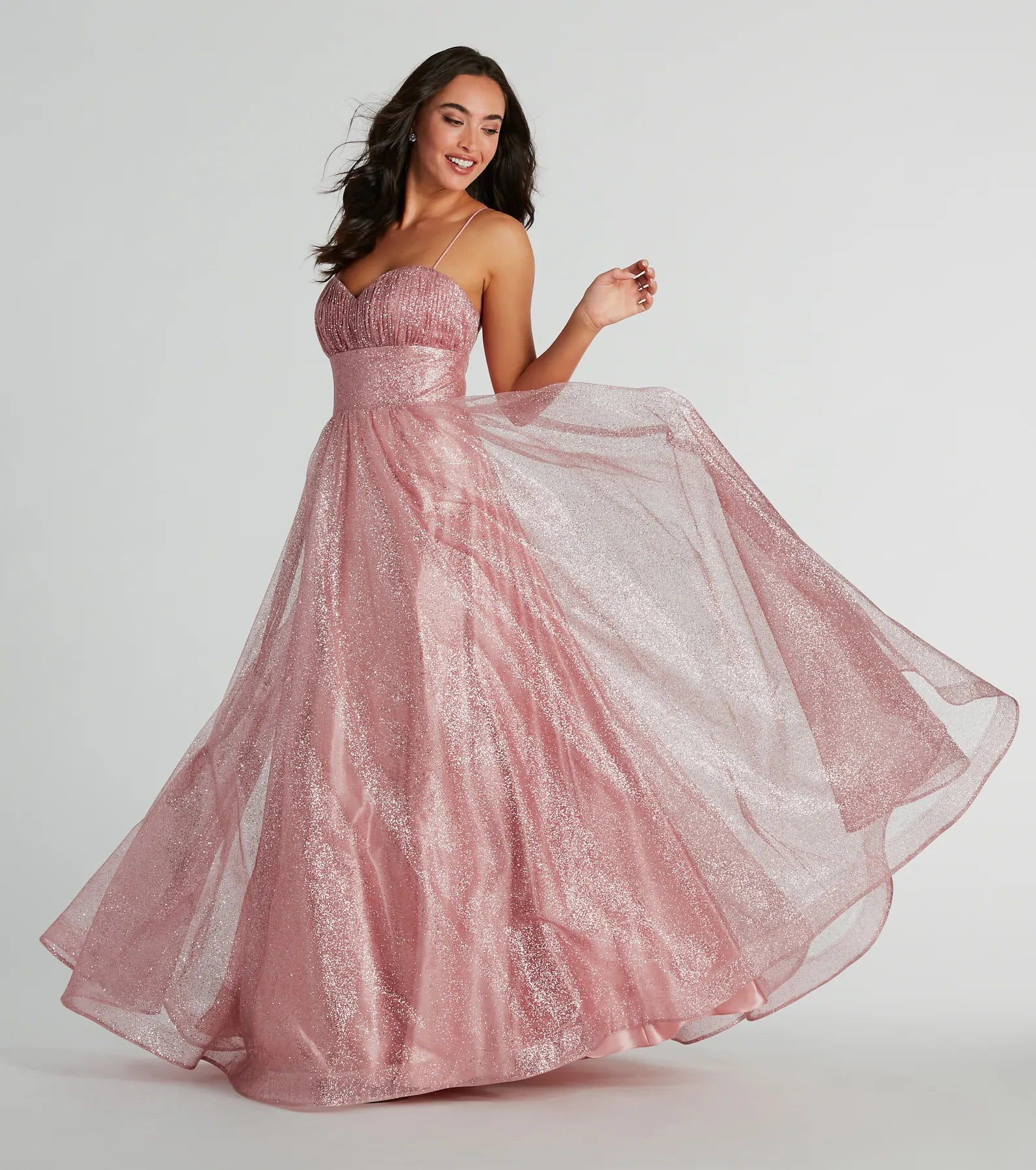 Plus Size Formal Dresses OnlineCharlie Sweetheart Lace Up A-Line Glitter Gown