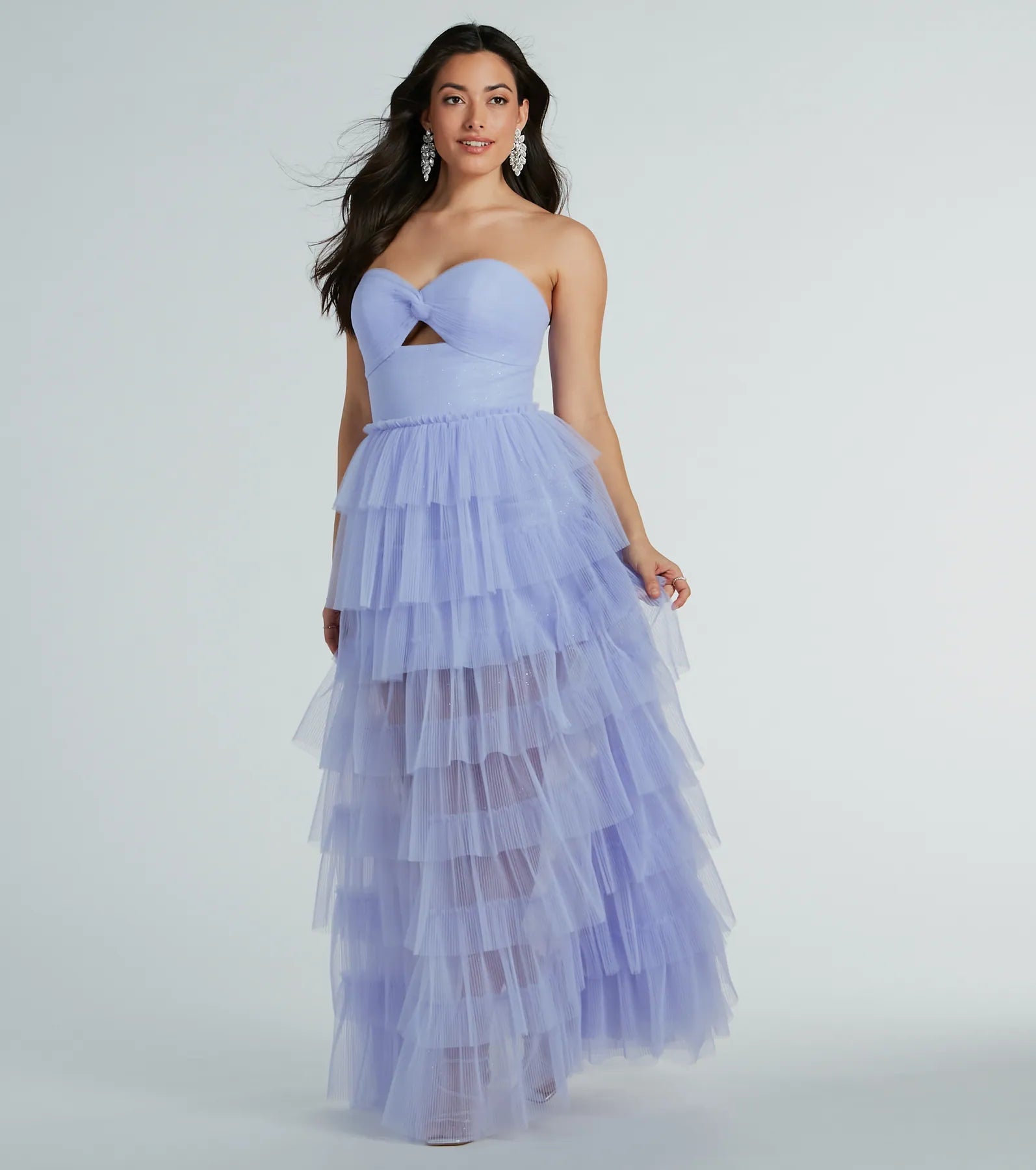 Formal Dress for Cultural ParadesLizette Strapless A-Line Ruffle Pleated Tulle Gown