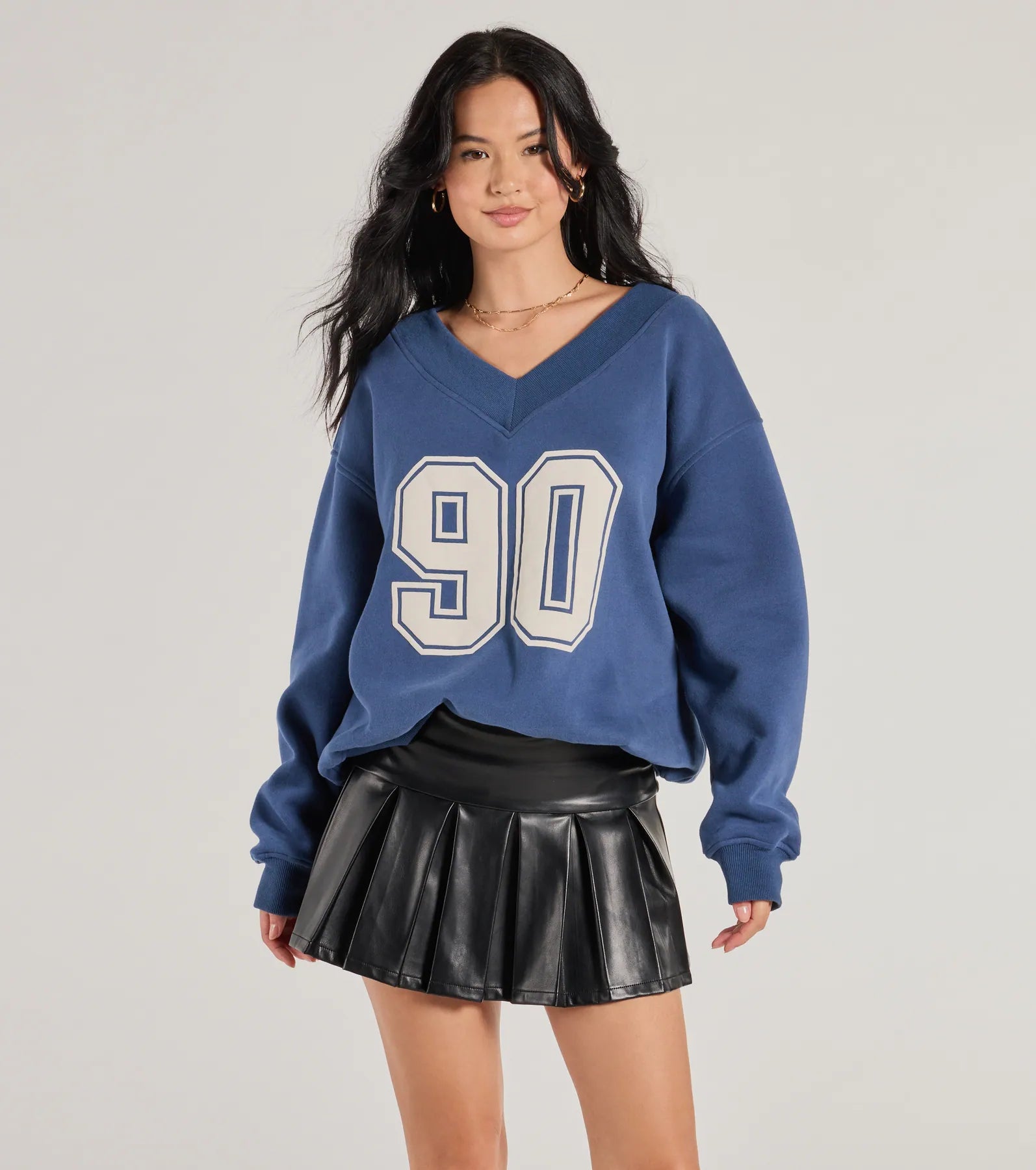 women's tops for maximalist fashion lovers90 Graphic Oversized Pullover Sweatshirt