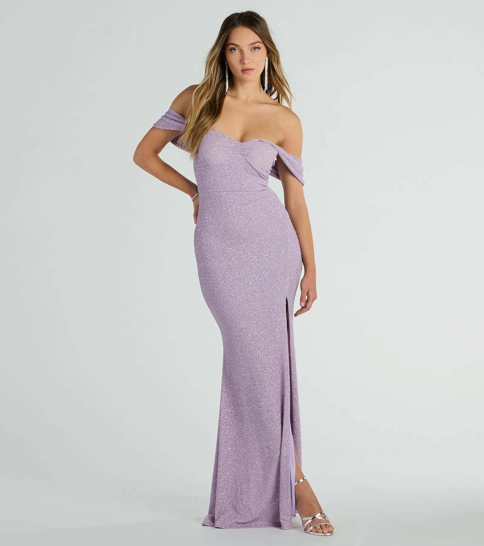 Formal Dress for Literary AwardsTamara Off-The-Shoulder Mermaid Glitter Formal Dress