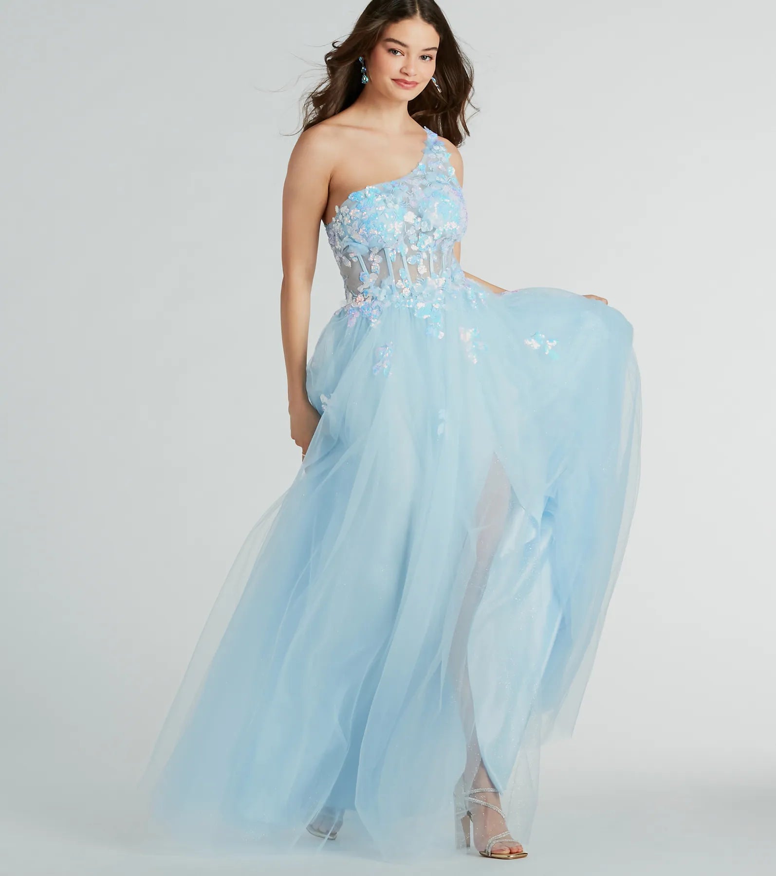 Formal Dress for Civil CeremoniesArie Floral Applique Sequin A-Line Ball Gown