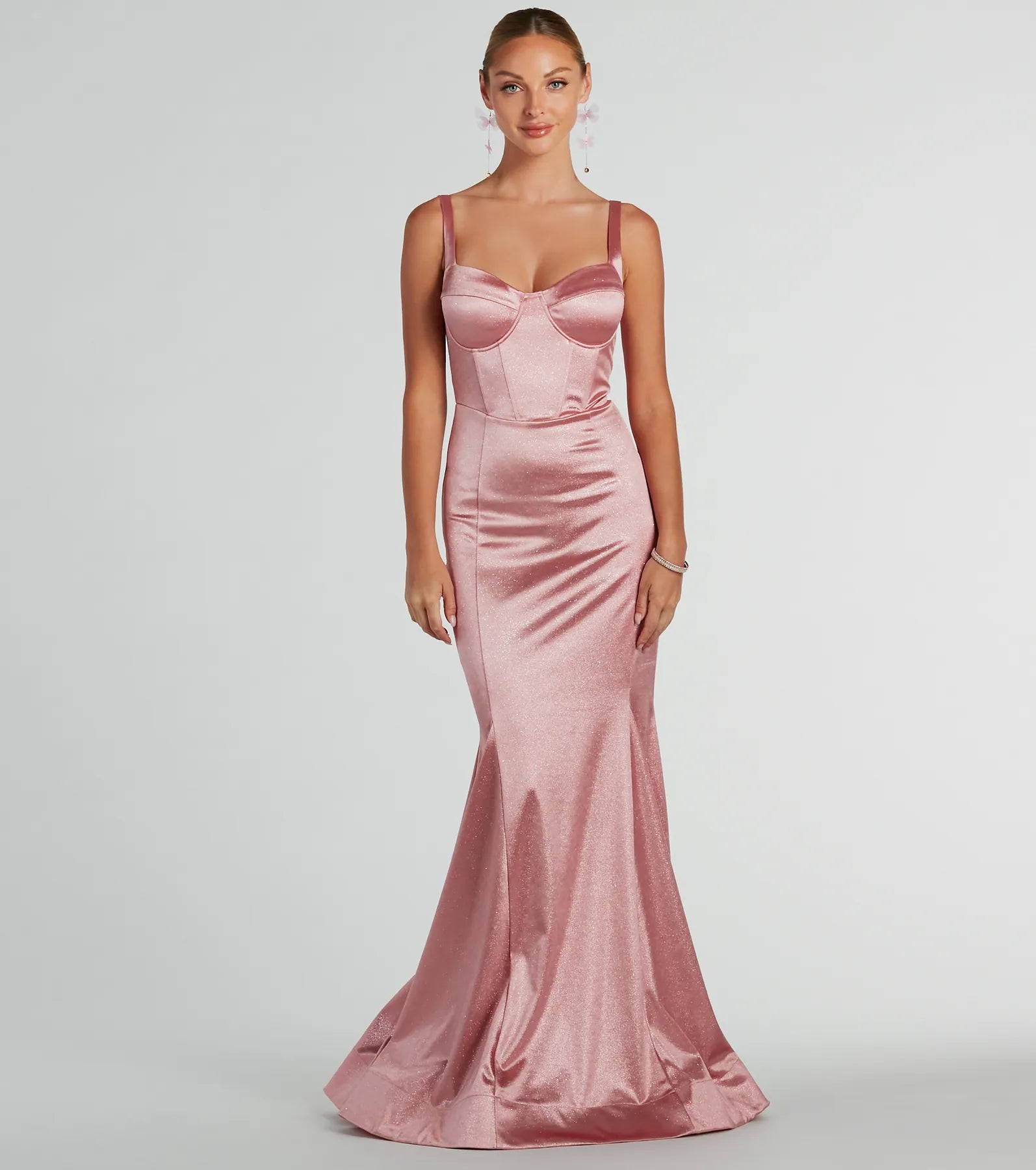 Affordable Formal Dress OptionsRia Bustier Mermaid Glitter Satin Formal Dress