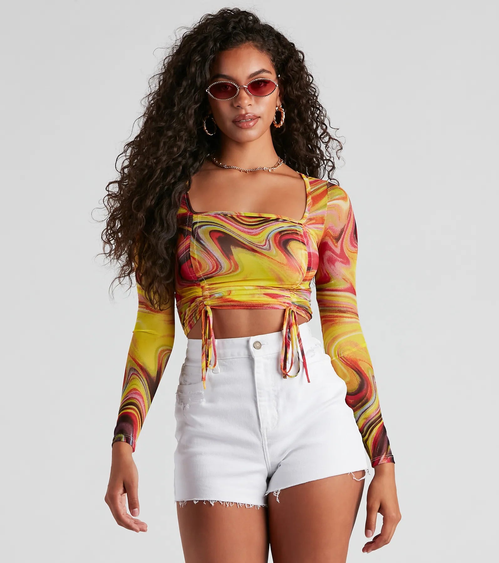 women's tops for relaxed weekendsAll The Trendy Vibes Mesh Crop Top