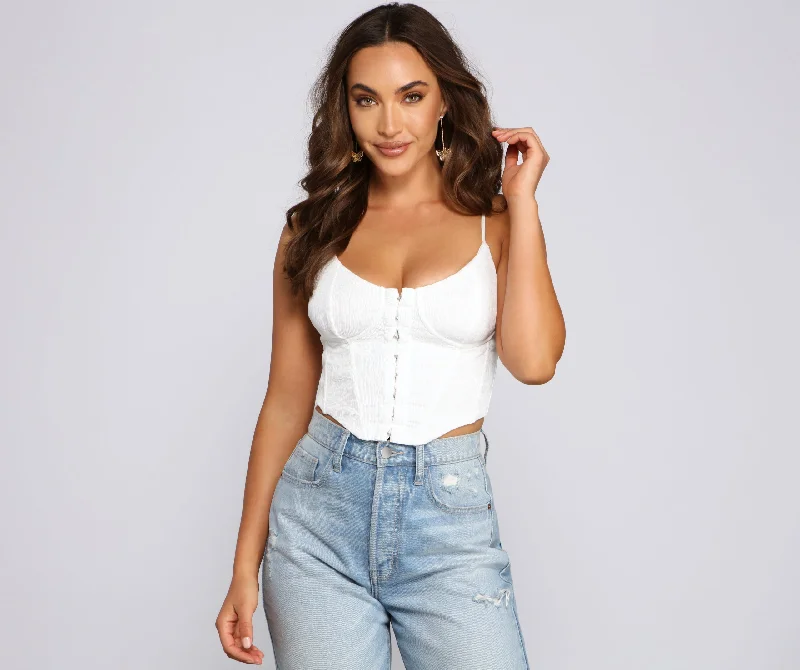 women's tops for cozy nights inInstant Classic Corset Crop Top