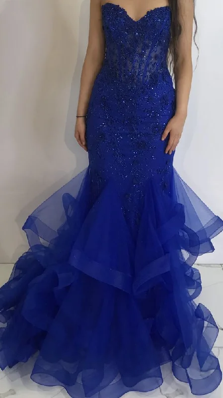 Formal Dress for Masquerade BallsElegant Royal Blue Mermaid Evening Dress,Royal Blue Evening Gown  Y6607