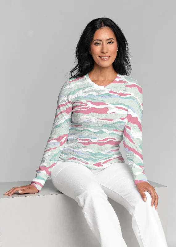 women's tops with floral printsMountain View Brick (17296) ~ Thermal Long Sleeve Crew Shirt