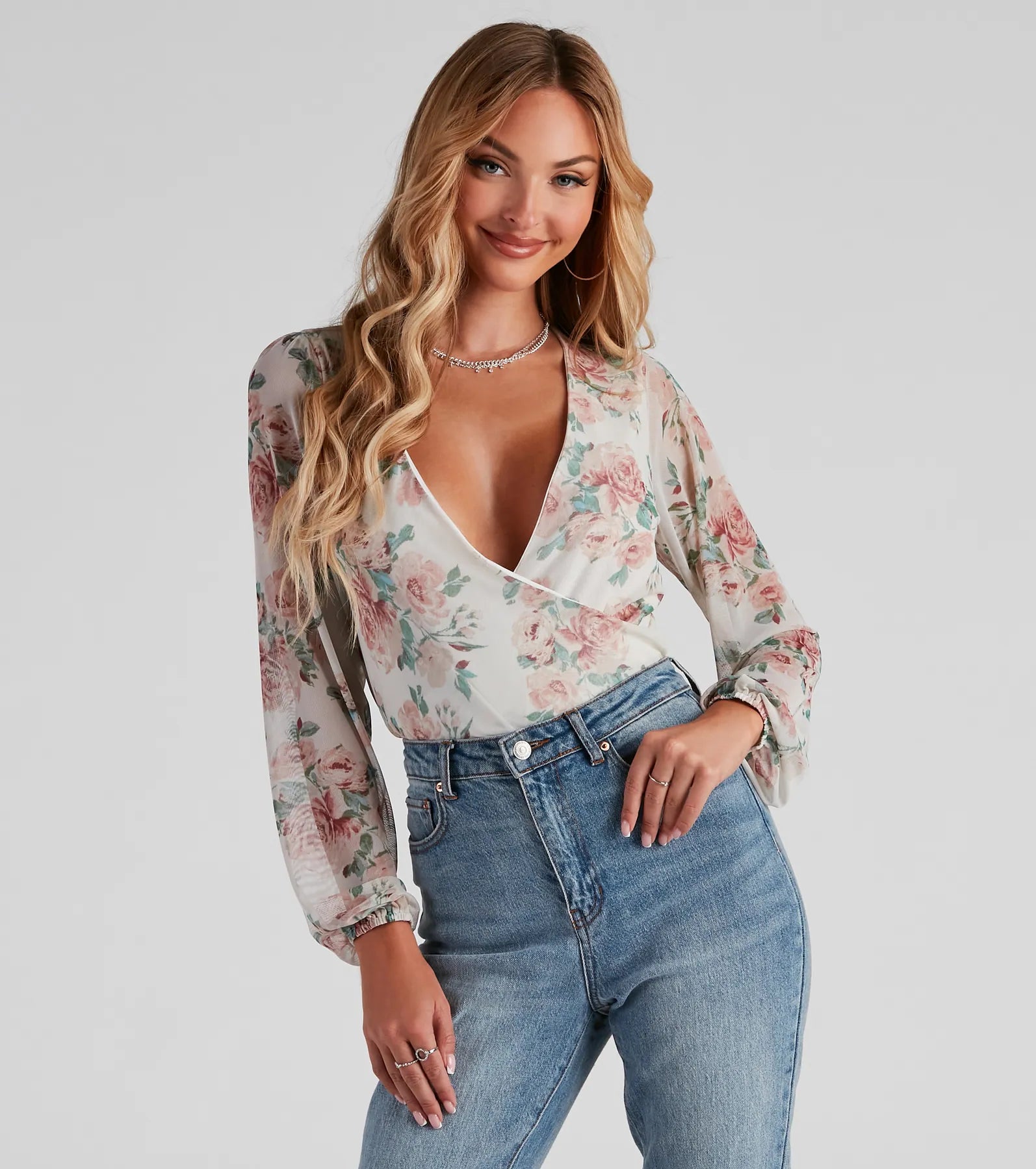 women's tops for summer festivalsPick Me Floral Surplice Top