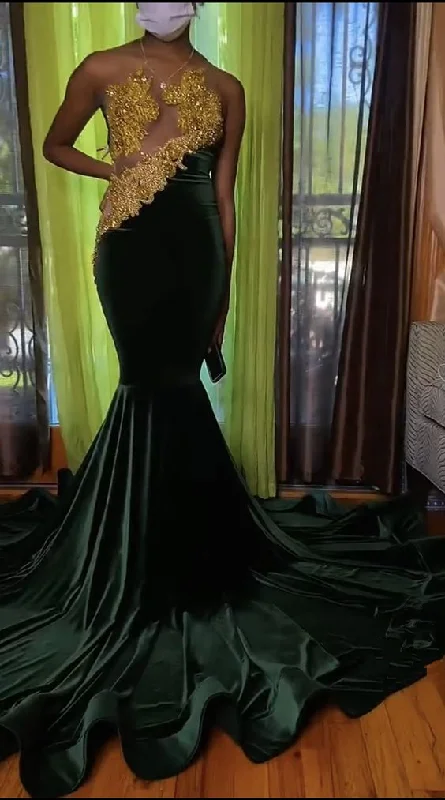 Formal Dress for Science AwardsCharming Green Mermaid Evening Dress,Green Evening Gown Y6537