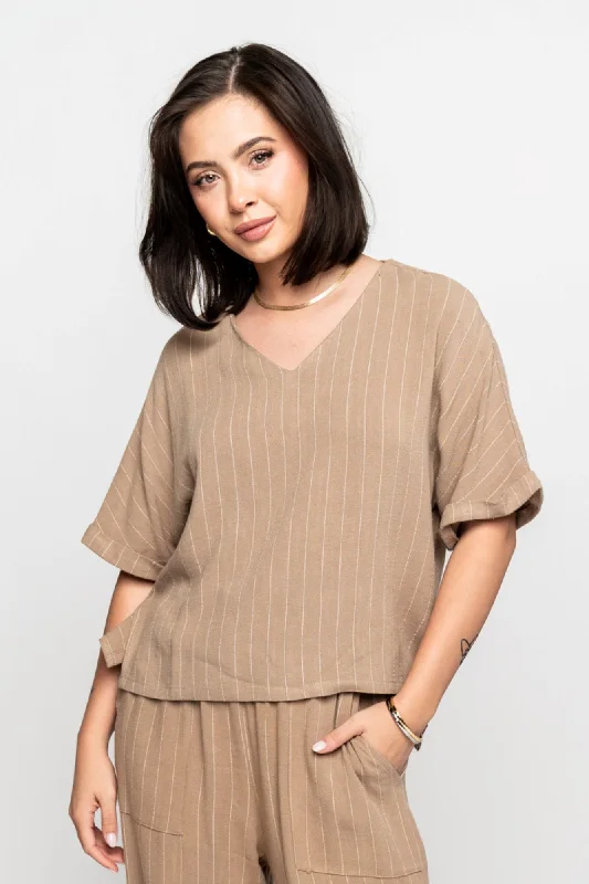 women's tops for those who appreciate subtle and muted tonesSydney Top in Fawn - FINAL SALE