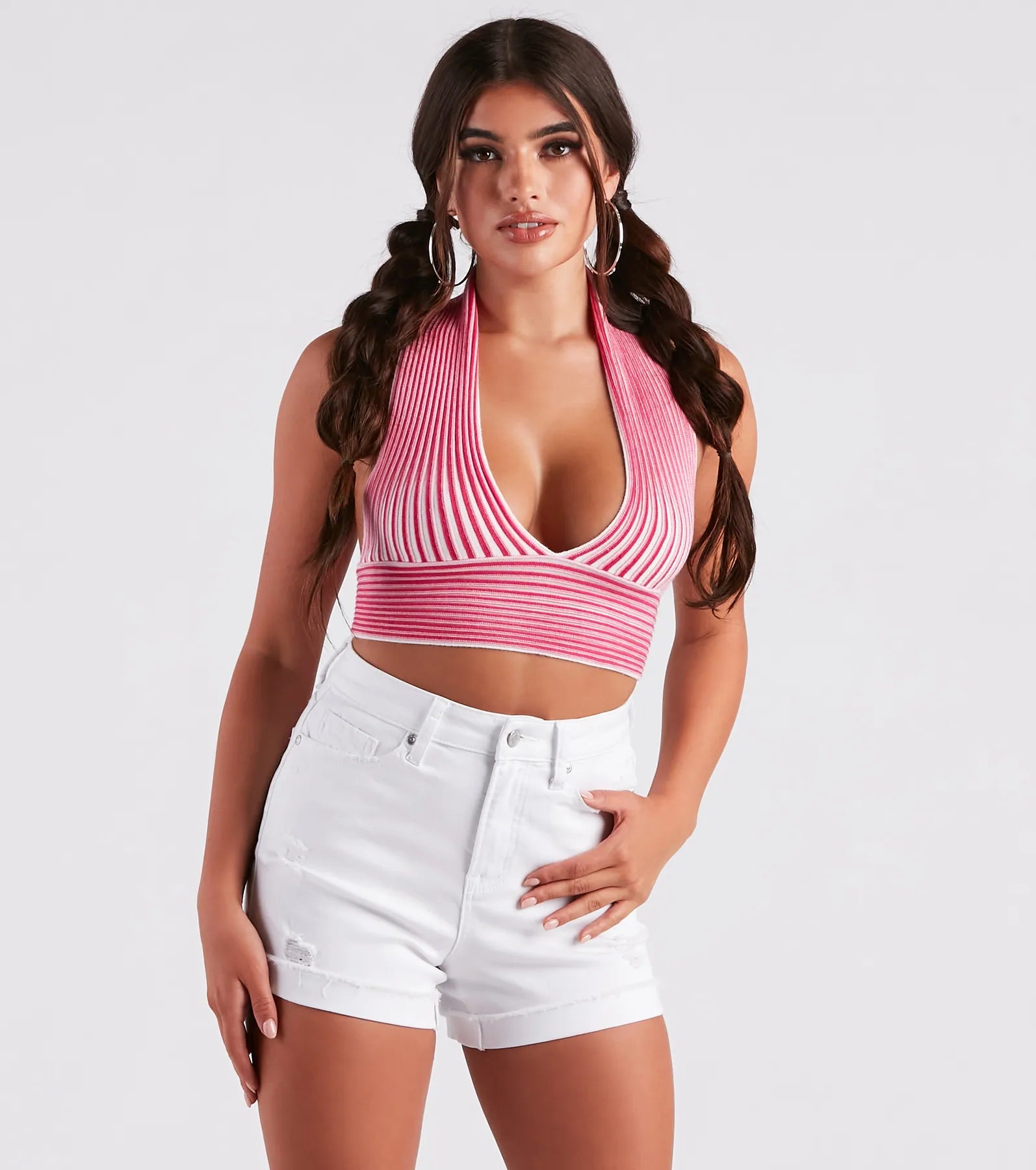 women's tops for those who love to shop for unique findsCurrent Mood Striped Halter Sweater Top